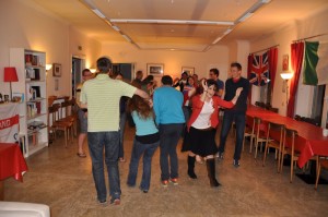 Having fun at the Irish night